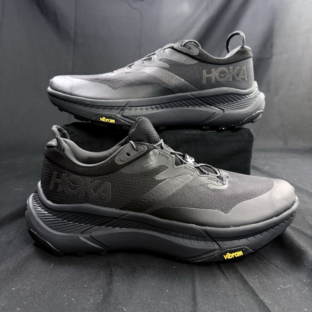 Hoka One One Transport GTX Shoes Men's Size 7.5 Wide Black Waterproof Gore-Tex